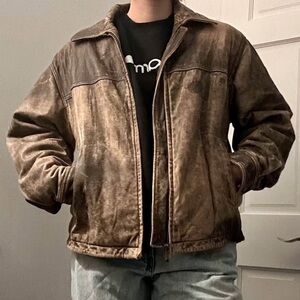 Vintage James Dean Distressed Leather Jacket